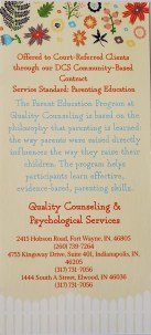 Quality Counseling Parent Edcuation Back